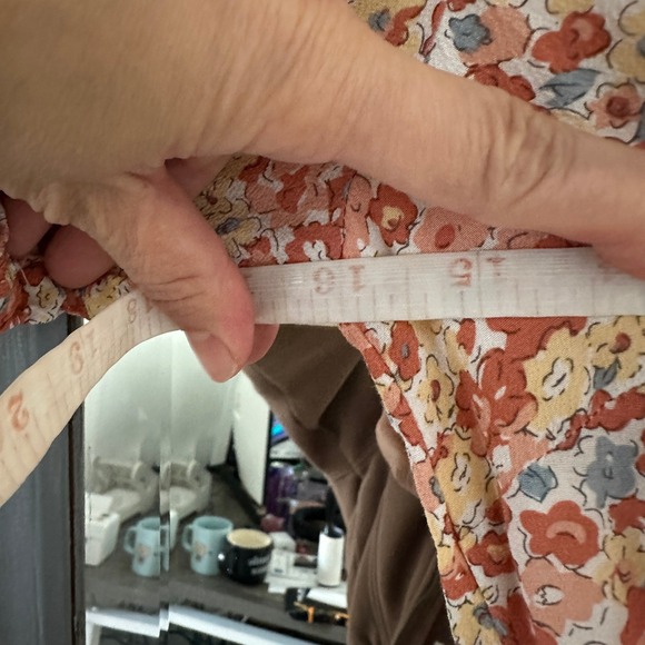 Rails V Neck Puff Sleeve Empire Waist Shelley Midi Dress in Multi Wildflower XS - Picture 12 of 14